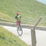 Unicyclist at The Rocket Site at The Needles, Courtesy of George Thorburn